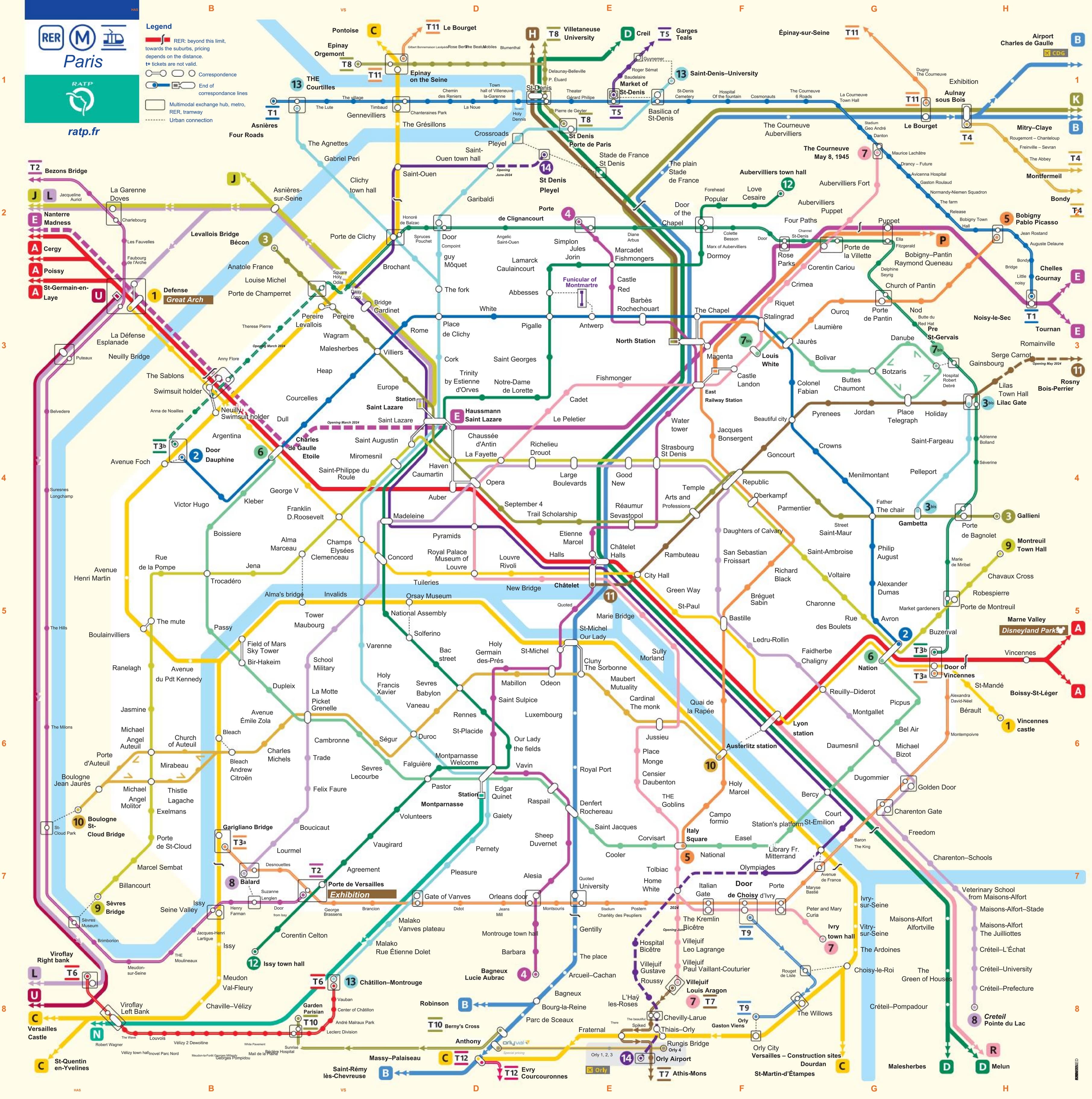 Paris Metro Map In English Paris Metro Map In English